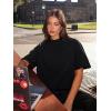 imageLASLULU Womens Cotton Short Sleeve Workout Shirts Loose Fit Crop Tops Yoga Gym Tee Casual Athletic Running TShirtsBlack
