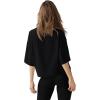 imageLASLULU Womens Cotton Short Sleeve Workout Shirts Loose Fit Crop Tops Yoga Gym Tee Casual Athletic Running TShirtsBlack