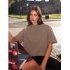 imageLASLULU Womens Cotton Short Sleeve Workout Shirts Loose Fit Crop Tops Yoga Gym Tee Casual Athletic Running TShirtsCoffee