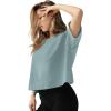 imageLASLULU Womens Cotton Short Sleeve Workout Shirts Loose Fit Crop Tops Yoga Gym Tee Casual Athletic Running TShirtsSage Green