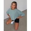 imageLASLULU Womens Cotton Short Sleeve Workout Shirts Loose Fit Crop Tops Yoga Gym Tee Casual Athletic Running TShirtsSage Green