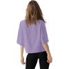 imageLASLULU Womens Cotton Short Sleeve Workout Shirts Loose Fit Crop Tops Yoga Gym Tee Casual Athletic Running TShirtsViolet