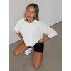 imageLASLULU Womens Cotton Short Sleeve Workout Shirts Loose Fit Crop Tops Yoga Gym Tee Casual Athletic Running TShirtsWhite