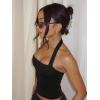 imageLASLULU Womens Sexy Halter Sports Bra Backless Padded Workout Tops Wirefree Sleeveless Gym Yoga Tank Tops Y2k Casual CropBlack