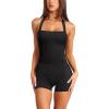 imageLASLULU Womens Sexy Halter Sports Bra Backless Padded Workout Tops Wirefree Sleeveless Gym Yoga Tank Tops Y2k Casual CropBlack