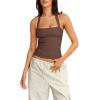 imageLASLULU Womens Sexy Halter Sports Bra Backless Padded Workout Tops Wirefree Sleeveless Gym Yoga Tank Tops Y2k Casual CropCoffee