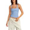imageLASLULU Womens Sexy Halter Sports Bra Backless Padded Workout Tops Wirefree Sleeveless Gym Yoga Tank Tops Y2k Casual CropSky Blue