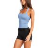 imageLASLULU Womens Sexy Halter Sports Bra Backless Padded Workout Tops Wirefree Sleeveless Gym Yoga Tank Tops Y2k Casual CropSky Blue