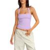 imageLASLULU Womens Sexy Halter Sports Bra Backless Padded Workout Tops Wirefree Sleeveless Gym Yoga Tank Tops Y2k Casual CropViolet