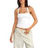 imageLASLULU Womens Sexy Halter Sports Bra Backless Padded Workout Tops Wirefree Sleeveless Gym Yoga Tank Tops Y2k Casual CropWhite