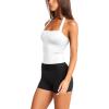 imageLASLULU Womens Sexy Halter Sports Bra Backless Padded Workout Tops Wirefree Sleeveless Gym Yoga Tank Tops Y2k Casual CropWhite