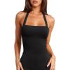 imageLASLULU Womens Sexy Halter Sports Bra Backless Padded Workout Tops Wirefree Sleeveless Gym Yoga Tank Tops Y2k Casual CropBlack