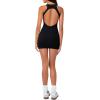 imageLASLULU Womens Bodycon Mini Dress Backless Built in Bra Casual Cute Sundresses Ribbed Summer Tank DressBlack