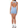 imageLASLULU Womens Bodycon Mini Dress Backless Built in Bra Casual Cute Sundresses Ribbed Summer Tank DressLight Blue
