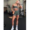imageLASLULU Womens Adjustable Spaghetti Straps Sports Bra Sexy Square Neck Wireless Padded Workout Yoga Crop Tops BralettesForest Green