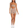imageLASLULU Womens Adjustable Spaghetti Straps Sports Bra Sexy Square Neck Wireless Padded Workout Yoga Crop Tops BralettesSienna