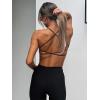 imageLASLULU Womens Double Lined Criss Cross Sports Bra Sexy Adjustable Spaghetti Straps Wireless Workout Bralettes No PaddingBlack
