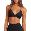 imageLASLULU Womens Double Lined Criss Cross Sports Bra Sexy Adjustable Spaghetti Straps Wireless Workout Bralettes No PaddingBlack
