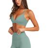 imageLASLULU Womens Double Lined Criss Cross Sports Bra Sexy Adjustable Spaghetti Straps Wireless Workout Bralettes No PaddingMint Green