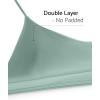 imageLASLULU Womens Double Lined Criss Cross Sports Bra Sexy Adjustable Spaghetti Straps Wireless Workout Bralettes No PaddingMint Green