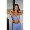 imageLASLULU Womens Double Lined Criss Cross Sports Bra Sexy Adjustable Spaghetti Straps Wireless Workout Bralettes No PaddingThe Breeze Blue