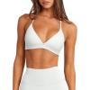 imageLASLULU Womens Double Lined Criss Cross Sports Bra Sexy Adjustable Spaghetti Straps Wireless Workout Bralettes No PaddingWhite