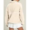 imageLASLULU Womens Half Zip Pullover Sweatshirt Sherpa Fleece Jacket Oversized Sweatshirts Warm Fuzzy Sweaters PocketsApricot