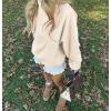 imageLASLULU Womens Half Zip Pullover Sweatshirt Sherpa Fleece Jacket Oversized Sweatshirts Warm Fuzzy Sweaters PocketsApricot
