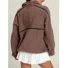 imageLASLULU Womens Half Zip Pullover Sweatshirt Sherpa Fleece Jacket Oversized Sweatshirts Warm Fuzzy Sweaters PocketsBrown