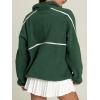 imageLASLULU Womens Half Zip Pullover Sweatshirt Sherpa Fleece Jacket Oversized Sweatshirts Warm Fuzzy Sweaters PocketsGreen
