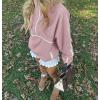 imageLASLULU Womens Half Zip Pullover Sweatshirt Sherpa Fleece Jacket Oversized Sweatshirts Warm Fuzzy Sweaters PocketsGrey Purple