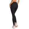imageLASLULU VHigh Waisted Workout Leggings for Women 28quot Gathered Buttery Soft Compression Leggings Yoga Workout PantsBlack