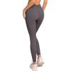 imageLASLULU VHigh Waisted Workout Leggings for Women 28quot Gathered Buttery Soft Compression Leggings Yoga Workout PantsDark Grey