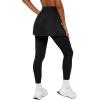 imageLASLULU Womens Tennis Skirted Leggings Yoga Gym Skirts with Leggings Athletic Golf Skorts with PocketsBlack