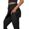 imageLASLULU Womens Tennis Skirted Leggings Yoga Gym Skirts with Leggings Athletic Golf Skorts with PocketsBlack