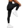 imageLASLULU Womens Tennis Skirted Leggings Yoga Gym Skirts with Leggings Athletic Golf Skorts with PocketsBlack