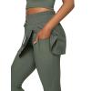 imageLASLULU Womens Tennis Skirted Leggings Yoga Gym Skirts with Leggings Athletic Golf Skorts with PocketsDark Green