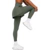imageLASLULU Womens Tennis Skirted Leggings Yoga Gym Skirts with Leggings Athletic Golf Skorts with PocketsDark Green