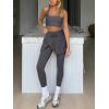 imageLASLULU Womens Tennis Skirted Leggings Yoga Gym Skirts with Leggings Athletic Golf Skorts with PocketsDark Grey