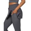 imageLASLULU Womens Tennis Skirted Leggings Yoga Gym Skirts with Leggings Athletic Golf Skorts with PocketsDark Grey