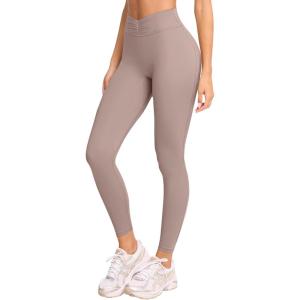 imageLASLULU VHigh Waisted Workout Leggings for Women 28quot Gathered Buttery Soft Compression Leggings Yoga Workout PantsSienna
