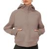 imageLASLULU Womens Fleece Hoodies Pullover 12 Zip Up Sweatshirts Long Sleeve Sweater Workout Jacket Fall Outfits 2024 Thumb HoleCoffee Grey