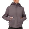 imageLASLULU Womens Fleece Hoodies Pullover 12 Zip Up Sweatshirts Long Sleeve Sweater Workout Jacket Fall Outfits 2024 Thumb HoleGrape Purple