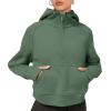 imageLASLULU Womens Fleece Hoodies Pullover 12 Zip Up Sweatshirts Long Sleeve Sweater Workout Jacket Fall Outfits 2024 Thumb HoleGrey Green