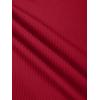 imageLASLULU Womens Sexy Square Neck Crop Top Ribbed Seamless Long Sleeve Workout Tops Halter Neck Yoga Tops with Built in BraRuby Red