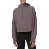 imageLASLULU Womens Fleece Hoodies Pullover 12 Zip Up Sweatshirts Long Sleeve Sweater Workout Jacket Fall Outfits 2024 Thumb HoleGrape Purple