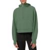 imageLASLULU Womens Fleece Hoodies Pullover 12 Zip Up Sweatshirts Long Sleeve Sweater Workout Jacket Fall Outfits 2024 Thumb HoleGrey Green