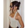 imageLASLULU Womens Sexy Halter Sports Bra Workout Tops Wirefree Sleeveless Gym Yoga Tank Tops Y2k Casual CropMoonstone