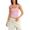 imageLASLULU Womens Sexy Halter Sports Bra Workout Tops Wirefree Sleeveless Gym Yoga Tank Tops Y2k Casual CropPowder Pink