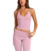 imageLASLULU Womens Sleeveless Halter Neck Workout Tops Adjustable Tie Camisole Backless Casual Basic Cami Gym Yoga Tank TopsBlushdouble Lined